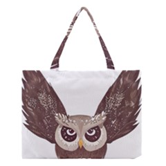 Owl Bird Feathers Medium Tote Bag by Sarkoni