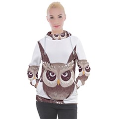 Owl Bird Feathers Women s Hooded Pullover