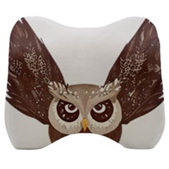 Owl Bird Feathers Velour Head Support Cushion by Sarkoni