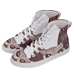 Owl Bird Feathers Men s Hi-top Skate Sneakers by Sarkoni