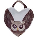 Owl Bird Feathers Giant Heart Shaped Tote View1