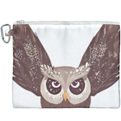 Owl Bird Feathers Canvas Cosmetic Bag (xxxl) by Sarkoni