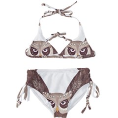 Owl Bird Feathers Kids  Classic Bikini Set by Sarkoni