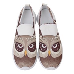 Owl Bird Feathers Women s Slip On Sneakers by Sarkoni