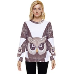 Owl Bird Feathers Hidden Pocket Sweatshirt by Sarkoni