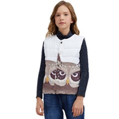 Owl Bird Feathers Kid s Button Up Puffer Vest	