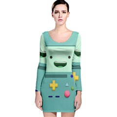 Bmo Adventure Time Long Sleeve Velvet Bodycon Dress