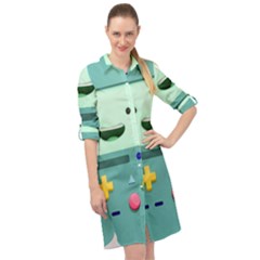 Bmo Adventure Time Long Sleeve Mini Shirt Dress by Bedest