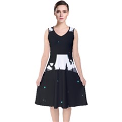 Cartoon  Adventure Time V-neck Midi Sleeveless Dress  by Bedest