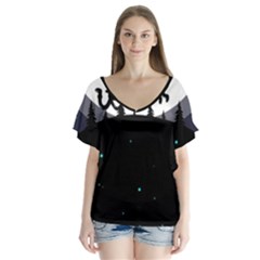 Cartoon  Adventure Time V-neck Flutter Sleeve Top by Bedest