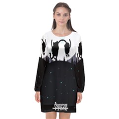 Cartoon  Adventure Time Long Sleeve Chiffon Shift Dress  by Bedest