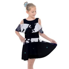 Cartoon  Adventure Time Kids  Shoulder Cutout Chiffon Dress by Bedest