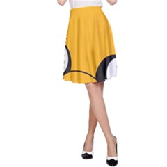 Adventure Time Cartoon Face Funny Happy Toon A-line Skirt by Bedest