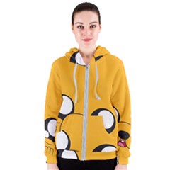 Adventure Time Cartoon Face Funny Happy Toon Women s Zipper Hoodie by Bedest