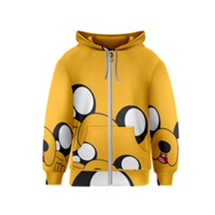 Adventure Time Cartoon Face Funny Happy Toon Kids  Zipper Hoodie by Bedest