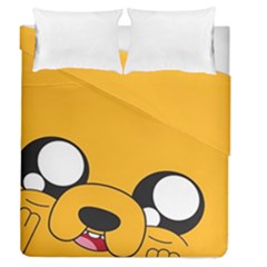 Adventure Time Cartoon Face Funny Happy Toon Duvet Cover Double Side (queen Size) by Bedest