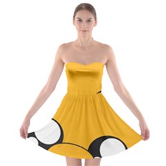 Adventure Time Cartoon Face Funny Happy Toon Strapless Bra Top Dress by Bedest