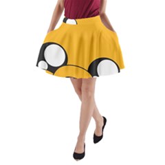 Adventure Time Cartoon Face Funny Happy Toon A-line Pocket Skirt by Bedest