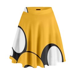 Adventure Time Cartoon Face Funny Happy Toon High Waist Skirt by Bedest