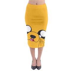 Adventure Time Cartoon Face Funny Happy Toon Midi Pencil Skirt by Bedest