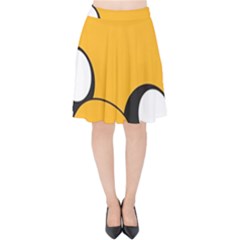 Adventure Time Cartoon Face Funny Happy Toon Velvet High Waist Skirt by Bedest