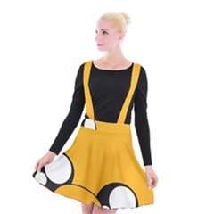 Adventure Time Cartoon Face Funny Happy Toon Suspender Skater Skirt by Bedest