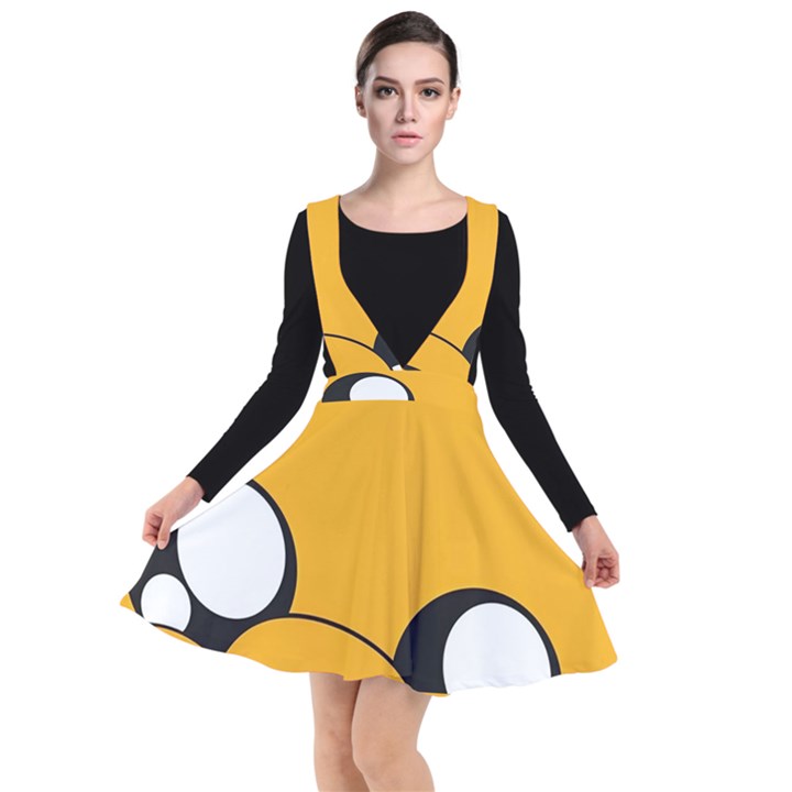 Adventure Time Cartoon Face Funny Happy Toon Plunge Pinafore Dress