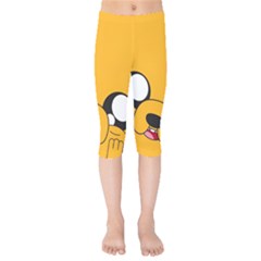 Adventure Time Cartoon Face Funny Happy Toon Kids  Capri Leggings  by Bedest