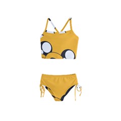 Adventure Time Cartoon Face Funny Happy Toon Girls  Tankini Swimsuit by Bedest