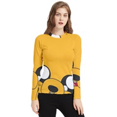 Adventure Time Cartoon Face Funny Happy Toon Women s Long Sleeve Rash Guard by Bedest