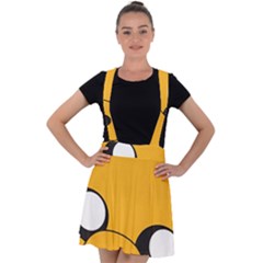 Adventure Time Cartoon Face Funny Happy Toon Velvet Suspender Skater Skirt by Bedest