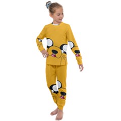 Adventure Time Cartoon Face Funny Happy Toon Kids  Long Sleeve Set  by Bedest