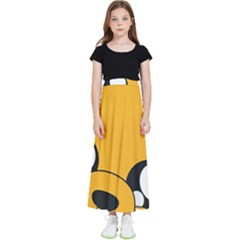 Adventure Time Cartoon Face Funny Happy Toon Kids  Flared Maxi Skirt by Bedest