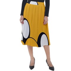 Adventure Time Cartoon Face Funny Happy Toon Classic Velour Midi Skirt  by Bedest