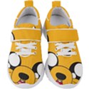 Adventure Time Cartoon Face Funny Happy Toon Kids  Velcro Strap Shoes View1