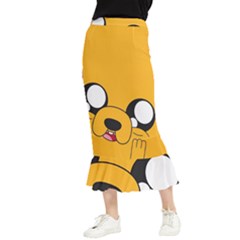 Adventure Time Cartoon Face Funny Happy Toon Maxi Fishtail Chiffon Skirt by Bedest