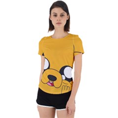 Adventure Time Cartoon Face Funny Happy Toon Back Cut Out Sport T-shirt by Bedest