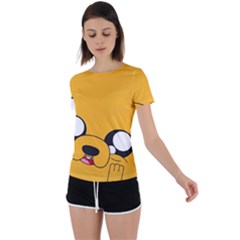 Adventure Time Cartoon Face Funny Happy Toon Back Circle Cutout Sports T-shirt by Bedest