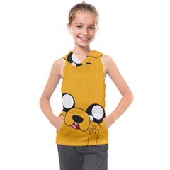 Adventure Time Cartoon Face Funny Happy Toon Kids  Sleeveless Hoodie by Bedest