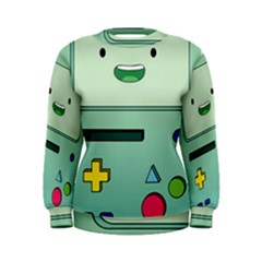 Adventure Time Bmo Beemo Green Women s Sweatshirt