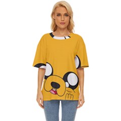 Adventure Time Cartoon Face Funny Happy Toon Oversized Basic T-shirt by Bedest