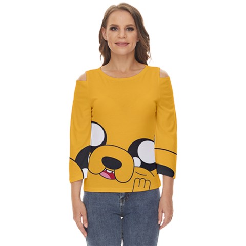 Adventure Time Cartoon Face Funny Happy Toon Cut Out Wide Sleeve Top by Bedest