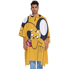 Adventure Time Cartoon Face Funny Happy Toon Men s Hooded Rain Ponchos by Bedest