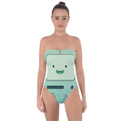 Adventure Time Bmo Beemo Green Tie Back One Piece Swimsuit by Bedest