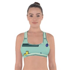 Adventure Time Bmo Beemo Green Cross Back Sports Bra by Bedest