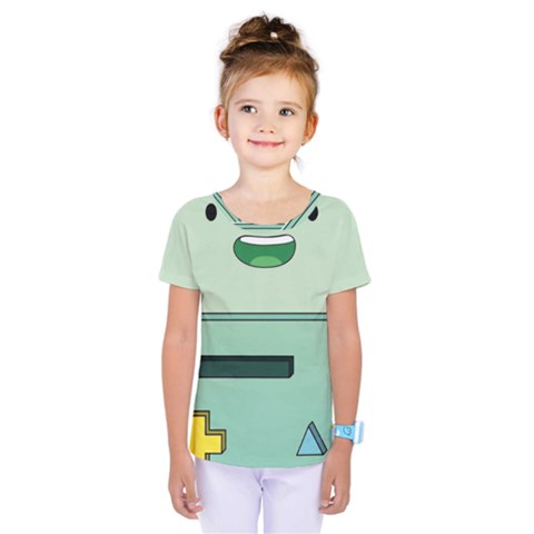 Adventure Time Bmo Beemo Green Kids  One Piece T-shirt by Bedest