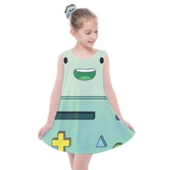 Adventure Time Bmo Beemo Green Kids  Summer Dress by Bedest