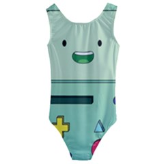 Adventure Time Bmo Beemo Green Kids  Cut-out Back One Piece Swimsuit by Bedest