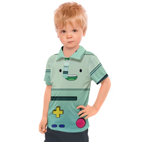 Adventure Time Bmo Beemo Green Kids  Polo T-shirt by Bedest