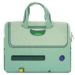 Adventure Time Bmo Beemo Green Macbook Pro 16  Double Pocket Laptop Bag  by Bedest